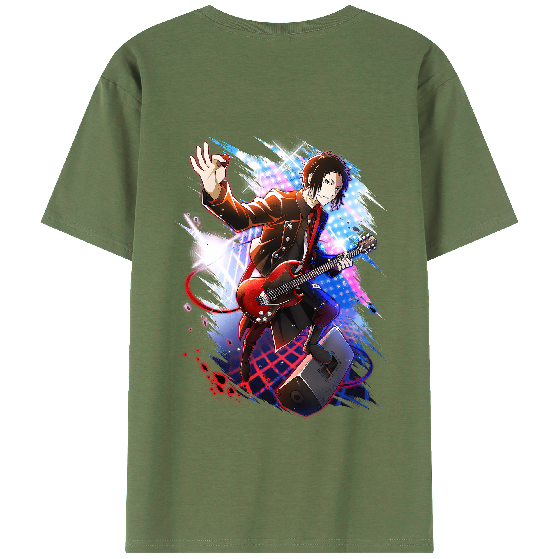 （画像用） 文豪ストレイドッグス Bungo Stray Dogs 綿100％ メンズ半袖Tシャツ（バックプリント） 通気性